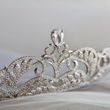 bridal tiara zircon crown, princess bridal wedding tiara crown, bridal headpiece, bridal tiara, princess crown