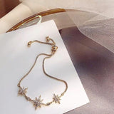 Gold Rhinestone Star Bracelet,  Bridal Best Friend Girlfriend Gift.