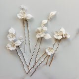 Wedding Clay Flower hair Pins Bridal Floral Handmade Clay Hair Clip for bride for bridesmaids