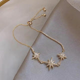Gold Rhinestone Star Earrings and Bracelet, Drop Dangle Earrings, hoop earrings, Bridal Best Friend Girlfriend Gift.