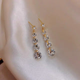 gold drop earrings rhinestone drop earrings crystal earrings best gift for bridesmaids 