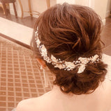 V123. bridal hair vine,  rose gold leaf hairpiece