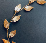 V185. wedding bridal boho leaf hair vine