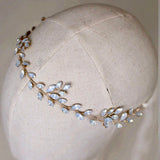 V118. boho opal moonstone wedding bridal hair vine and earrings.