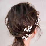 V194. white little flower bridal hairpiece hair vine hair pins