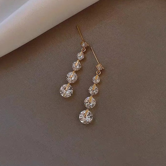 gold drop earrings rhinestone drop earrings crystal earrings best gift for bridesmaids
