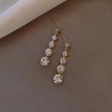 gold drop earrings rhinestone drop earrings crystal earrings best gift for bridesmaids